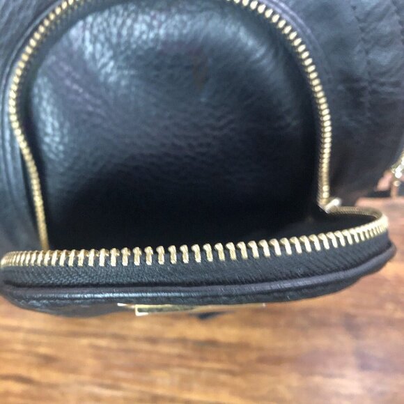 Juicy Couture Black Leather‎ Womens Purse Saddle Crossbody Bag Messenger - Picture 4 of 6